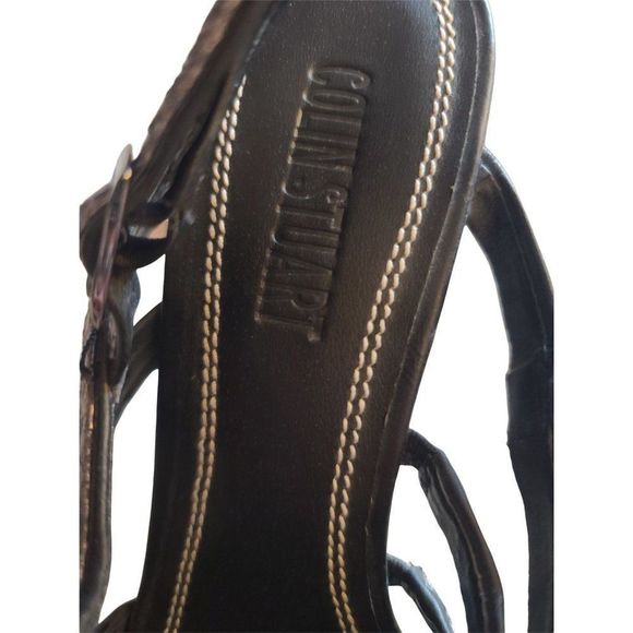 Colin Stuart High Heel Sandals Black with Silver Size 9 - Picture 5 of 6